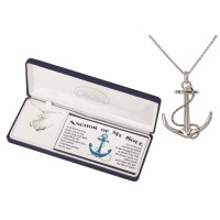 Necklace Anchor/soul Cross Silver Plated 24 Inches Ch