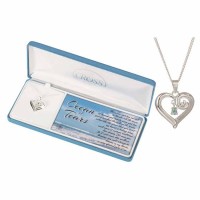 Necklace Ocean/tears Hrt/cz Silver Plated 18 Inches Ch