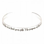 Bracelet Meaning Of Life Cuff Silver Plated