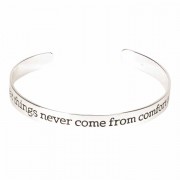 Bracelet Great Things Never Cuff Silver Plated