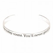 Bracelet Make Today Count Cuff Silver Plated