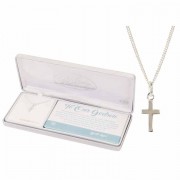 Necklace to My Godson Box Cross Ss 1/2 Inches -13 Inches Ch