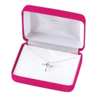 Necklace Silver Plated June. Birthday Cross-18 Inches Ch