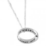 2pk -Necklace Silver Plated Matt19:26 Mobius Ring-18 Inches - (Pack of 2) 2pk -Necklace Silver Plated Matt19:26 Mobius Ring-18 Inches - (Pack of 2)