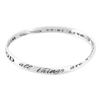 2pk -Bracelet Silver Plated Matt19:26 Mobius Bangle - (Pack of 2)