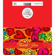 Card Thank You Yy Red Hearts - (Pack of 2)