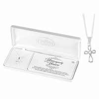 Necklace Open Round Cross Yy Silver Plated 18 Ch