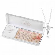 Necklace Mother Of Groom Hrt/cz Silver Plated 18 Inches Ch