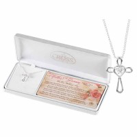 Necklace Mother Of Groom Hrt/cz Silver Plated 18 Inches Ch