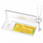 Necklace Key To Happiness Silver Plated 20 Chain