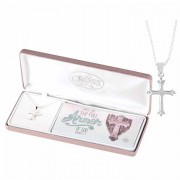 Necklace Full Armor Of God Bud Cross Silver Plated 18 Inches