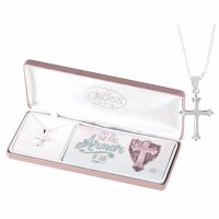 Necklace Full Armor Of God Bud Cross Silver Plated 18 Inches