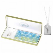 Necklace Priceles/jesus Tag Silver Plated 11/16 20 Inches