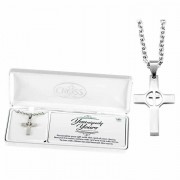 Necklace stainless Cross/cutout Crs24 Inches