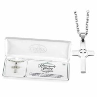 Necklace stainless Cross/cutout Crs24 Inches