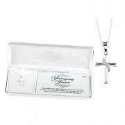 Necklace Cross/cz Sash Yy Silver Plated 18 Chain