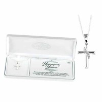 Necklace Cross/cz Sash Yy Silver Plated 18 Chain
