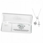 Necklace Heart/cross Dangle Yy Silver Plated 18 Chain
