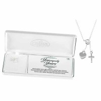 Necklace Heart/cross Dangle Yy Silver Plated 18 Chain