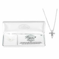 Necklace Mini Petal Cross Yy Silver Plated 16 Chain