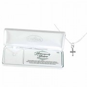 Necklace Baby Mini Puff Cross Yy Silver Plated 13 Inches Ch