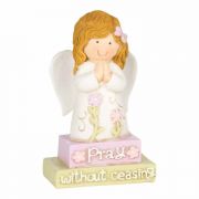 Angel Praying Pray W/o Ceasing Resin 2.875 - Figurine - (Pack of 3)