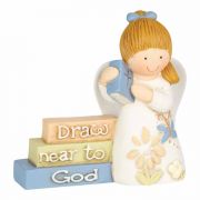 Angel W/book Draw Near To God Resin 2.875 Inches - Figurine - (Pack of 3)