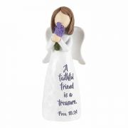 Angel A Faithful Friend Prov18:24 Resin 4 Inches - (Pack of 3)
