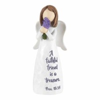 3pk -Angel A Faithful Friend Prov18:24 Resin 4 Inches - (Pack of 3)