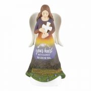 Angel May God Fill Your Heart Resin 4 Inches - (Pack of 3)