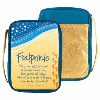 Bible Cover Footprints Cotton Large Print