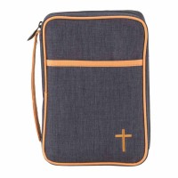 Bible Cover Denim Finished Canvas Med