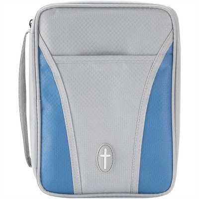 Large Blue/Gray Ribstop Sport Christian Book Covers - 603799454742 - BCN-200
