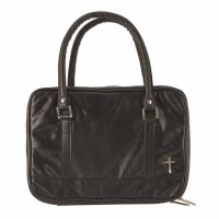 Bible Cover Purse Black Leather Thinline