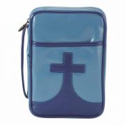 Bible Cover Youth Blue Cross Polyurethane Med