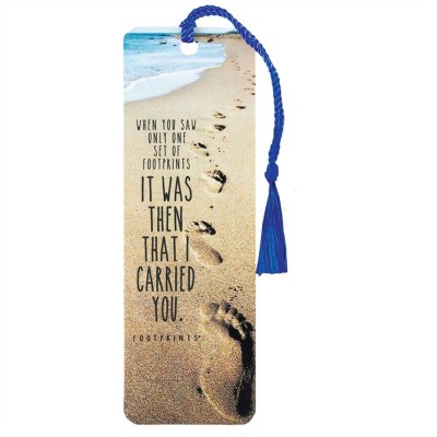 Bookmark Blue Tassel Footprints (Pack of 12) - 603799591898 - BKM-1942