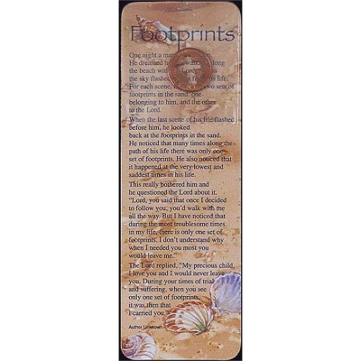Bookmark Footprints/Cross Coin Pack of 15 - 603799161480 - BKM-302 Bookmark Footprints/Cross Coin Pack of 15 - 603799161480 - BKM-302