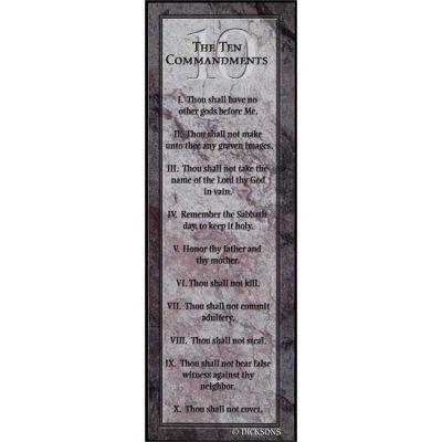 Bookmark Ten Commandments Stone Pack of 6 - 603799112802 - BKM-3108