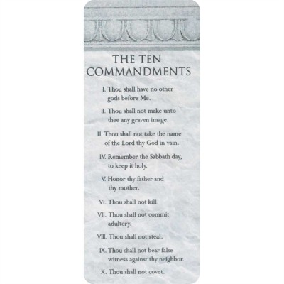 Bookmark Paper Ten Commandments Pack of 12 - 603799132909 - BKM-43