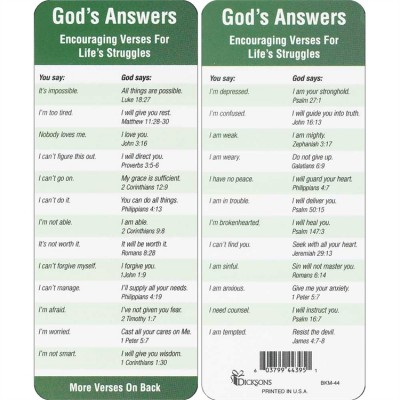 Bookmark Paper God s Answers Pack of 12 - 603799443951 - BKM-44 Bookmark Paper God s Answers Pack of 12 - 603799443951 - BKM-44