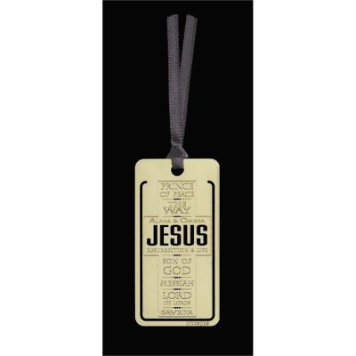 Bookmark 18k Brass Names of Jesus Pack of 12 - 603799299541 - BKM-7508