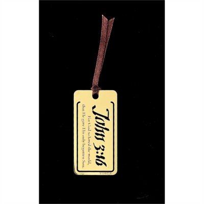 Bookmark 18k Brass John 3:16 (Pack of 12) - 603799387224 - BKM-7557