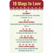 12pk -Bookmark Pocket Card Ten Ways To Love Pack of 12