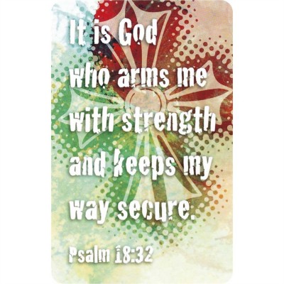 Bookmark Pocket Card It Is God Who Arms Me With Strength 12pk - 603799510844 - BKM-9764
