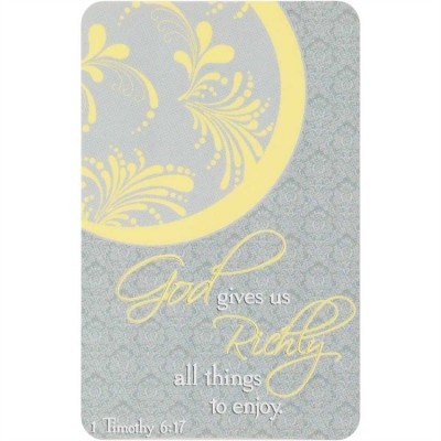 Bookmark Pocket Card God Gives Us Richly Pack of 12 - 603799547499 - BKM-9874