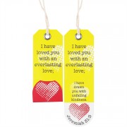 Bookmark Die cut Fold Everlasting Love Jeremiah 31:3, 6pk