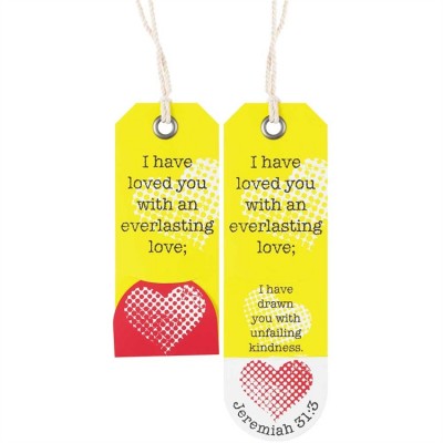 Bookmark Die cut Fold Everlasting Love Jeremiah 31:3, 6pk - 603799438339 - BKMDC-2001