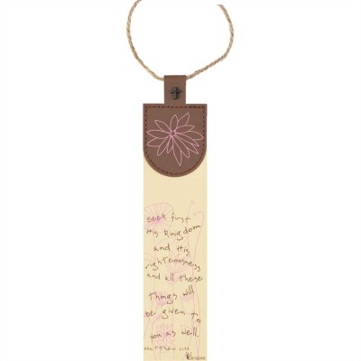 Bookmark Faux Leather Seek First His Kingdom Pack of 6 - 603799438445 - BKMFL-3004