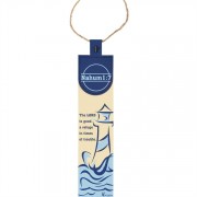 6pk -Bookmark Faux Leather The Lord Is Good a Refuge Pack of 6