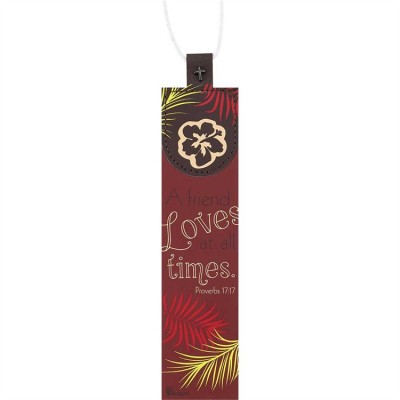 Bookmark Faux Leather Flower A Friend Loves at All Times (Pack of 6) - 603799537933 - BKMFL-3016